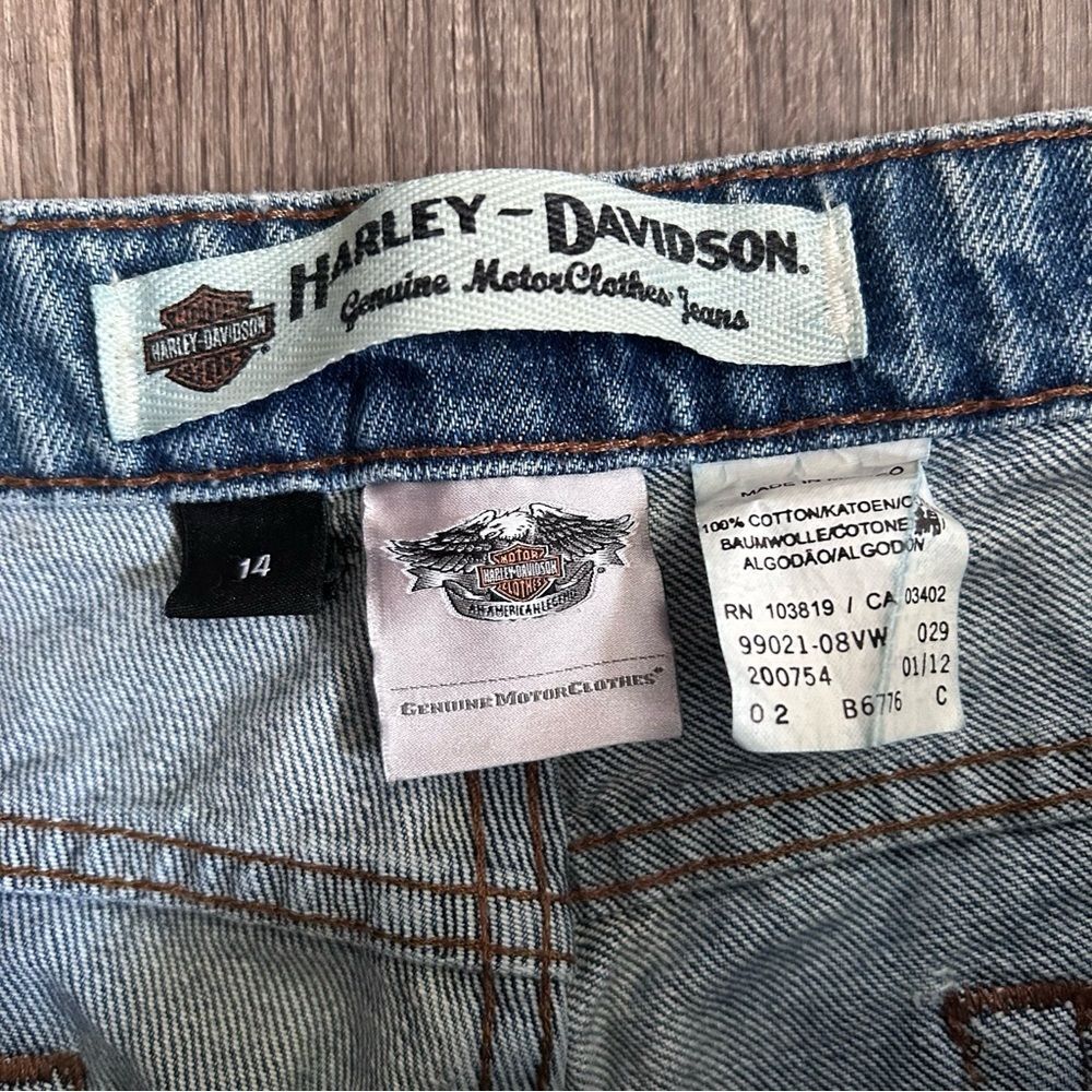 HARLEY-DAVIDSON Straight leg mid-rise Denim Jeans - Size 14 - Picture 7 of 7